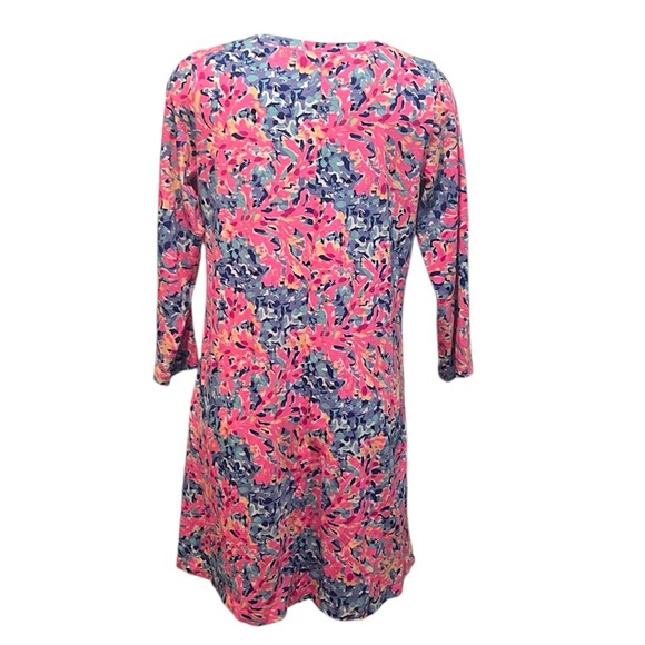 Lilly Pulitzer banyan long sleeve v neck t-shirt dress in coral crab print Med - Picture 2 of 6